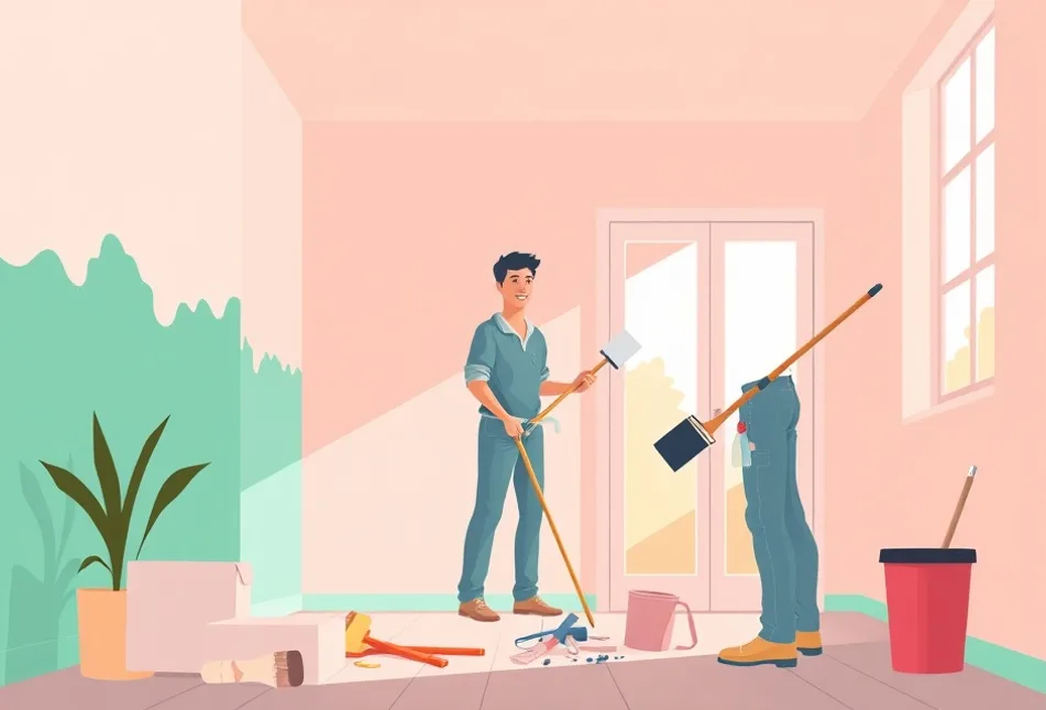 Intérieur rénové après travaux de peinture à Pantin